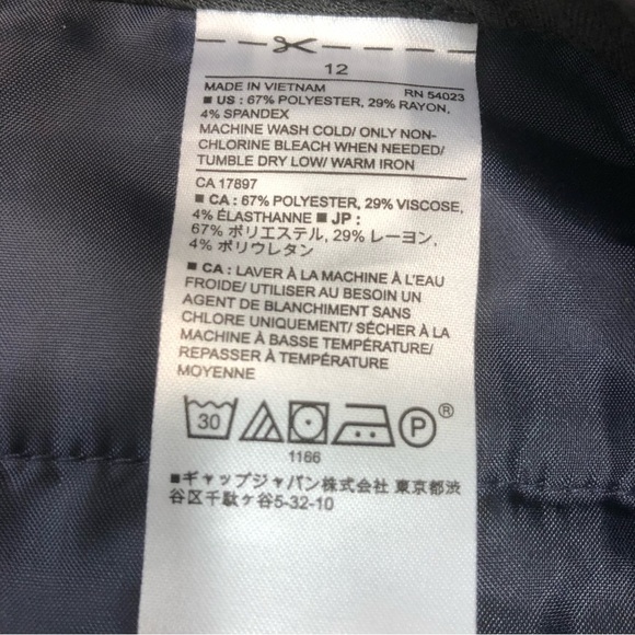 BANANA Republic Logan Windowpane Navy Plaid Trousers, Size 12 - Picture 10 of 13